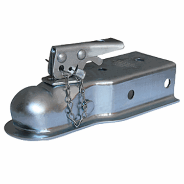 Picture of Trailer Coupler; Straight 3 Inch Wide Channel Mount; Bolt-On; 3500 Pound Gross Trailer Weight Capacity; 2 Inch Ball; Wedge Latch; Raw Part# 87075
