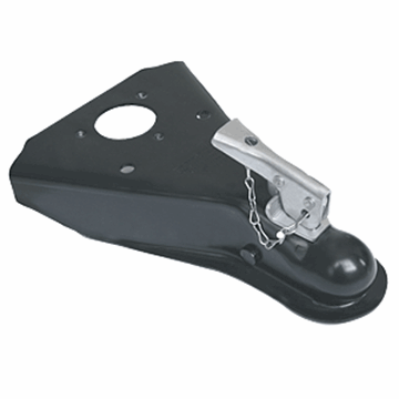 Picture of Trailer Coupler; A-Frame; Weld-On; Class III and IV; Weld To Trailers With 50 Degree Angle Frames; 5000 Pound Gross Trailer Weight Capacity; 2 Inch Ball; Wedge Latch and Chain; Powder Coated; Black Part# 87077