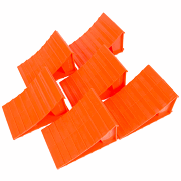 Picture of Wheel Chock; Bright Orange; Plastic; Pack of 6 Part# 95036 
