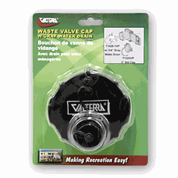 Picture of  Valterra Sewer Cap with Garden Hose Connector Part# 11-0421 T1020-1VP CP 504