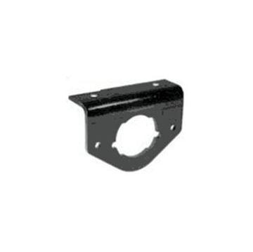 Picture of Trailer Wiring Connector Mounting Bracket; Use To Hold Towed Vehicle Electrical Sockets Firmly; 1/8 Inch Thickness Sheet; Bolt On; 90 Degree Bend Plate; Powder Coated; Black; Steel; Single Part# 910030-5