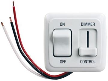 Picture of JR Products Dimmer On/Off Switch 15A/12V, White Part# 19-2603   15205