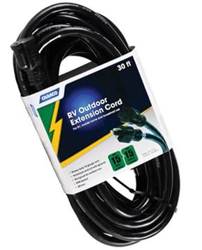 Picture of Camco Extension Cord 30Ft 15Amp Black Part# 19-0464   55142