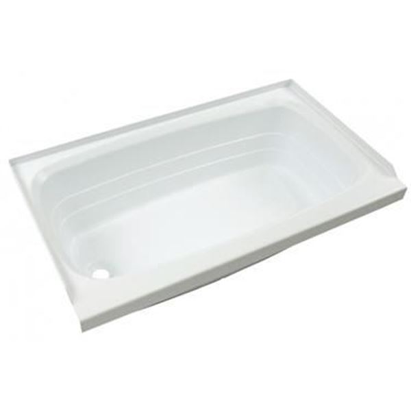 Picture of Bathtub; Better Bath; Standard Tub; 24 Inch x 40 Inch; With Threshold; Without Seat; Smooth Floor Surface; Left Hand Drain; White; ABS Part# 21479 209673 