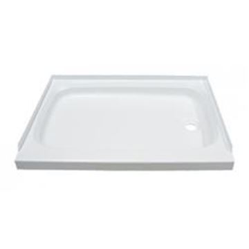 Picture of Shower Pan; Better Bath; Rectangular; 24 Inch x 32 Inch; With Threshold; Right Hand Drain; White; ABS Part# 21496 210371