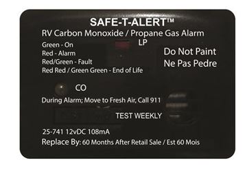Picture of MTI Ind. Safe-T-Alert Dual LP/CO Detector, Black Part# 03-0646    25-741-BL