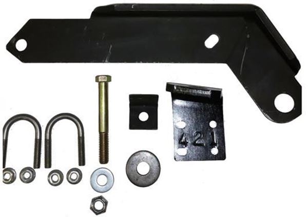 Picture of Many Vehicles; Steering Stabilizer Bracket; With Anchor Bracket/ Angle Bracket/ Tie Rod Bracket/ 7/16-14 Top Lock Nut/ 7/16 SAE Flat Washer/ 1/2 Inch X 1-1/2 Inch X 1/4 Inch Spacer/ 7/16-14 X 3-1/2 Inch Bolt/ 5/16 X 1-1/8 Inch U-bolt Kit Part# 34832 P-30KB13 