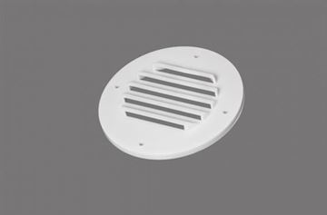 Picture of Battery Box Vent; Replacement For MTS Battery Boxes; Outside Vent; White; 4-1/2 Inch Diameter Part # 19-0842  312
