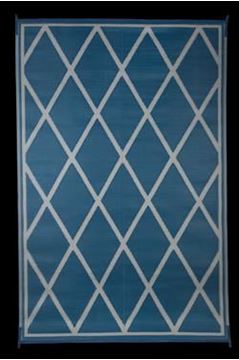 Picture of Faulkner Reversible Patio Mat, 9Ft X 12Ft, Blue/Ivory Diamond Part# 01-1195    68912