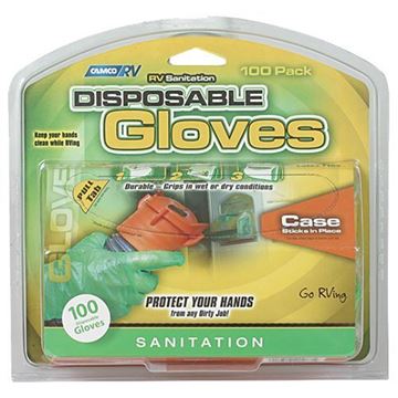 Picture of Camco Disposable Sanitation Gloves, Green, 100pack Part# 02-1463    40285