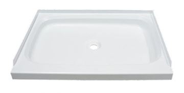 Picture of Shower Pan; Better Bath; Rectangular; 24 Inch x 32 Inch; With Threshold; Front Center Drain; White; ABS Part# 21491 210367