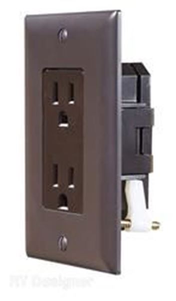 Picture of RV Designer Receptacle 125V AC, Brown Part# 19-2431   S815