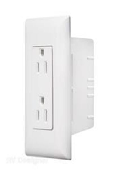 Picture of RV Designer Self Contained Dual Receptacle 125V, White Part# 19-2433    S831