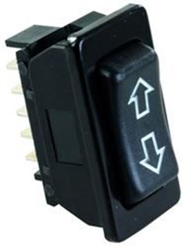 Picture of JR Products MOM On/Off/On Rocker Switch 12V Labeled Black Part# 19-2599   13925