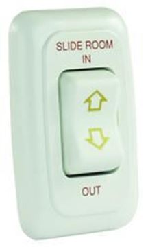 Picture of JR Products Slide Out MOM On/Off/On Switch 12V White Part# 19-0179   12075