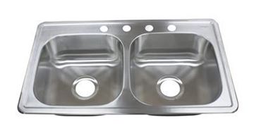 Picture of SINK,SS DOUBLE 33"X19"X7" Part# 20703 13GS331974