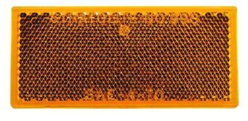 Picture of Peterson Mfg Rectangular Reflector, 3-1/8In X 1-3/8In, Amber Part# 18-0392    V483A