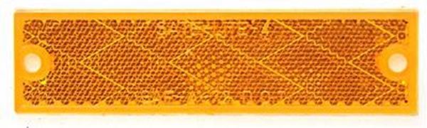 Picture of Peterson Mfg Rectangular Reflector, 4-3/8In X 1-1/8In, Amber Part# 18-0547    V487A