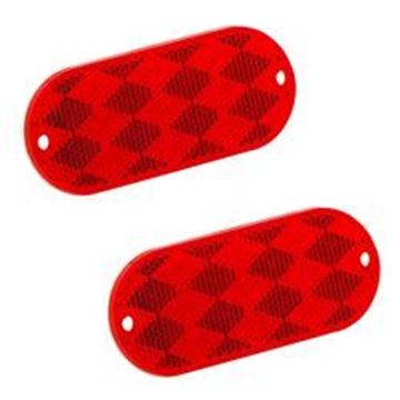 Picture of Bargman Oblong Reflector, 3-1/4In X 1-1/2In, Red Part# 18-0071    71-78-010