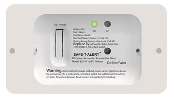Picture of MTI Ind. Safe-T-Alert Dual LP/CO Detector, White Part# 06-6551    85-741-WT-TR