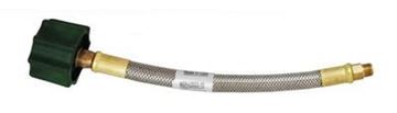 Picture of Marshall Stainless Steel LP Hose, 15"L, 1/4" Male Invt. Flare Part# 06-3892    MER425SS-15