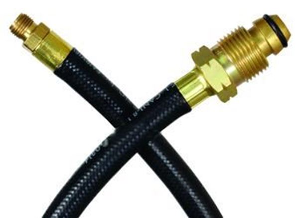 Picture of JR Products LP Hose, 36"L, POL X 1/4" Inverted Flare Part# 06-0129    07-30655