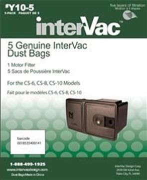 Picture of InterVac Design Vacuum Cleaner Bags, 5 Pack Part# 06-9701    Y10-5