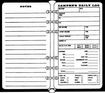 Picture of Camper's Daily Log Book Refills Part# 69-8597  CDL-REFILLS