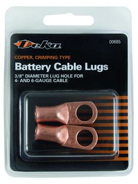 Picture of Battery Cable Eyelet; Deka; 3/8 Inch Eyelet; 4 Gauge; Copper; Set Of 2 Part# 50923 00685 CP 124