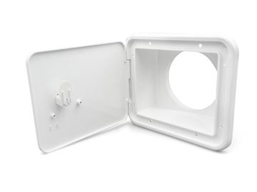 Picture of Sewer Hose Storage Carrier; B&B Molders; Storage Or Sewer Hose Hatch; White Part# 25623 94302