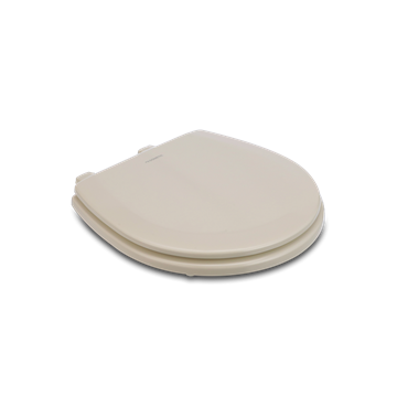 Picture of Toilet Seat; D-Shape; Closed Front; Bone; With Cover Part# 20772 385344437 