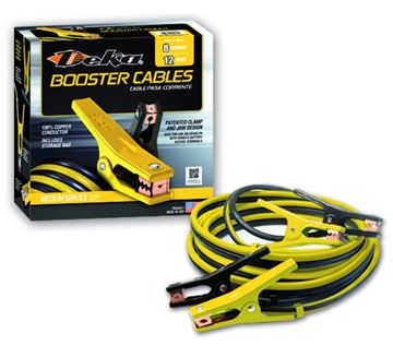 Picture of Battery Jumper Cable; Deka; 500 G Clamps; 8 Gauge; 12 Foot Length; Black/ Yellow Part# 19-3678    00160