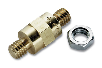 Picture of Battery Terminal Bolt; Standard Side Terminal Bolt; 3/8 Inch-16 Thread Size; 5/8 Inch Hex Nominal Diameter; 1.59 Inch Overall Length; Solid Brass Part# 19-3519   30300