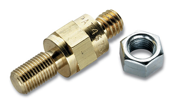 Picture of Battery Terminal Bolt; Long Side Terminal Bolt; 3/8 Inch-16 Thread Size; 5/8 Inch Hex Nominal Diameter; 1-3/4 Inch Overall Length; Solid Brass Part# 19-1584   30400