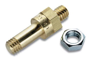 Picture of Battery Terminal Bolt; Side Terminal Bolt; 3/8 Inch-16 Thread Size; 5/8 Inch Hex Nominal Diameter; 1.832 Inch Overall Length; Solid Brass Part# 19-1589   30500