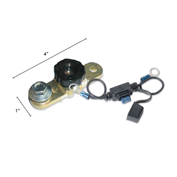 Picture of Battery Disconnect Switch; Side Mount With Fused Bypass; 12 Volt; Knob Operated; 125 Ampere  Part# 19-0775   20310