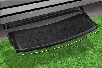 Picture of Entry Step Rug; Outrigger ® Radius ™; Wrap Around Hook And Spring; 22 Inch Width; Black Onyx; Micro-Ribbed Textured; Olefin Fiber; With Shrink-wrap And Sleeve; Single Part# 44823 2-0374