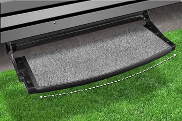 Picture of Entry Step Rug; Outrigger ® Radius ™; Wrap Around Hook And Spring; 22 Inch Width; Castle Gray; Micro-Ribbed Textured; Olefin Fiber; With Shrink-wrap And Sleeve; Single Part# 44802 2-0373 