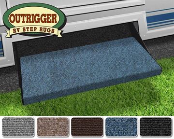 Picture of Entry Step Rug; Outrigger ®; Wrap Around Hook And Spring; 23 Inch Width; Atlantic Blue; Micro-Ribbed Textured; Olefin Fiber; With Shrink-wrap And Sleeve; Single Part# 40555 2-0352 