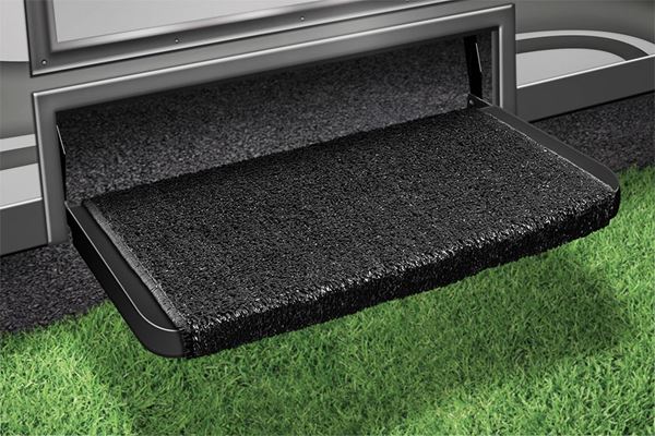 Picture of Entry Step Rug; Wraparound ® Plus; Wrap Around Hook And Spring; 20 Inch Width; Black; Outdoor Turf With Marine Backing; With Shrink-wrap And Sleeve; Single Part# 44043 2-1072 