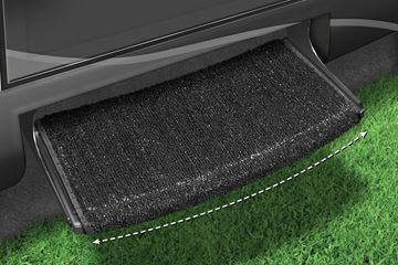 Picture of Entry Step Rug; Wraparound ® Radius ™; Wrap Around Hook And Spring; 22 Inch Width; Black; Outdoor Turf With Marine Backing; With Shrink-wrap And Sleeve; Single Part# 44786 2-0205 