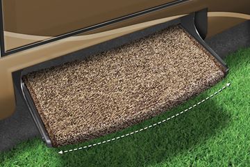 Picture of Entry Step Rug; Wraparound ® Radius ™; Wrap Around Hook And Spring; 22 Inch Width; Brown; Outdoor Turf With Marine Backing; With Shrink-wrap And Sleeve; Single Part# 44781 2-0201 