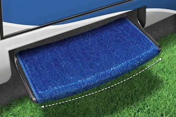 Picture of Entry Step Rug; Wraparound ® Radius ™; Wrap Around Hook And Spring; 22 Inch Width; Imperial Blue; Outdoor Turf With Marine Backing; With Shrink-wrap And Sleeve; Single Part# 44784 2-0204 