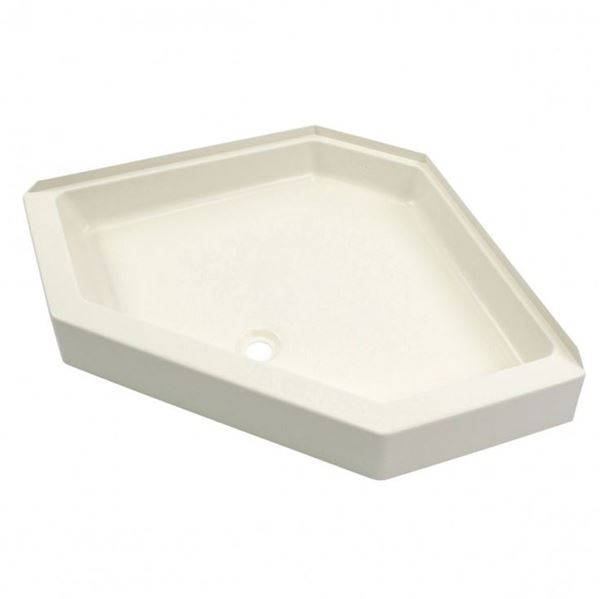 Picture of Shower Pan; Better Bath; Neo-Angle; 34 Inch x 34 Inch; With 5 Inch Threshold; Center Drain; Parchment; ABS Part# 21497 301241 