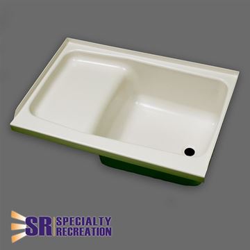 Picture of Bathtub; 24 Inch x 36 Inch; Step Tub; Right Hand Drain; Parchment; High Impact ABS Part# 27699  ST2436PR