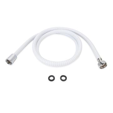 Picture of Shower Head Hose; 60 Inch Length; Fits Standard 1/2 Inch Shower Arm; White; With Built In Connectors and Washers Part# 21004 43717 