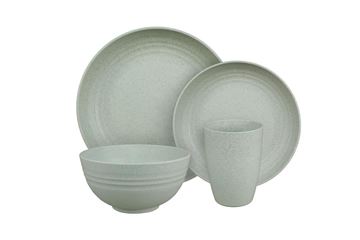 Picture of Dish Set; 8 Piece Set; Mountain Sage; Without Design; Recycled Polypropylene And Wheat Straw Part #14-2176