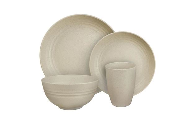 Picture of Dish Set; 8 Piece Set; Driftwood; Without Design; Recycled Polypropylene And Wheat Straw  Part #14-3237