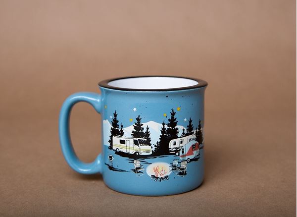 Picture of Cup; Coffee Mug; 15 Ounce Capacity; With Handle; Starry Night Design; Blue; Ceramic; Dishwasher/ Microwave Safe; Single  Part #03-2102