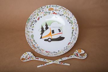 Picture of Dish Set; Multiple Color; Melamine; With Serving Bowl And Server Set; BPA free Part #22-1242